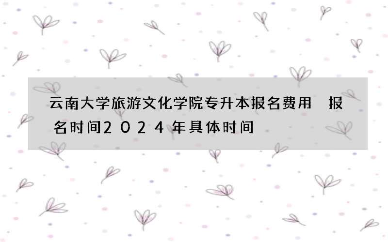 云南大学旅游文化学院专升本报名费用 报名时间2024年具体时间